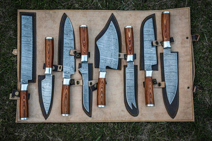 CHEF SET - Damascus Steel - 8 PEICES