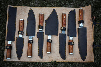 CHEF SET - Damascus Steel - 8 PEICES