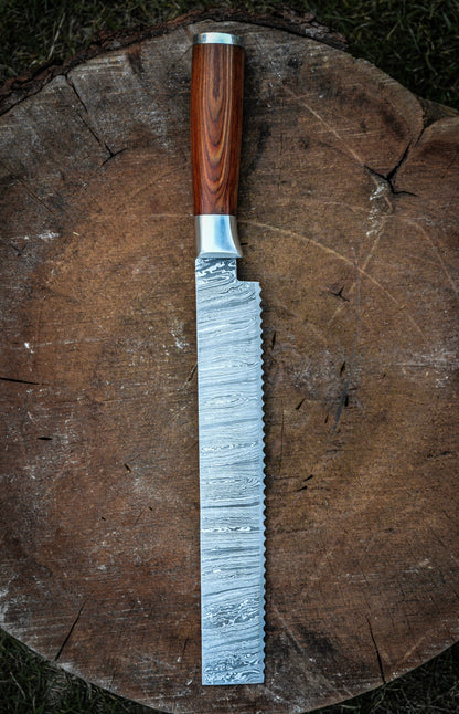 BREAD KNIFE - Damascus Steel