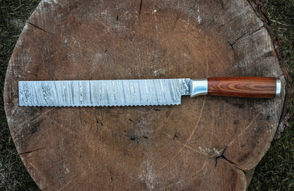 BREAD KNIFE - Damascus Steel